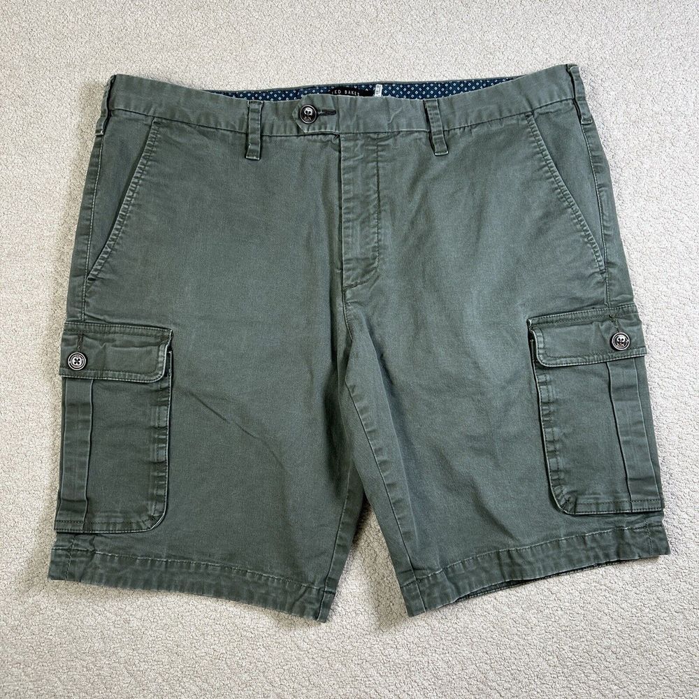 Ted Baker Cargo Shorts Mens‎ 36R Olive Green Casual Urban Pockets